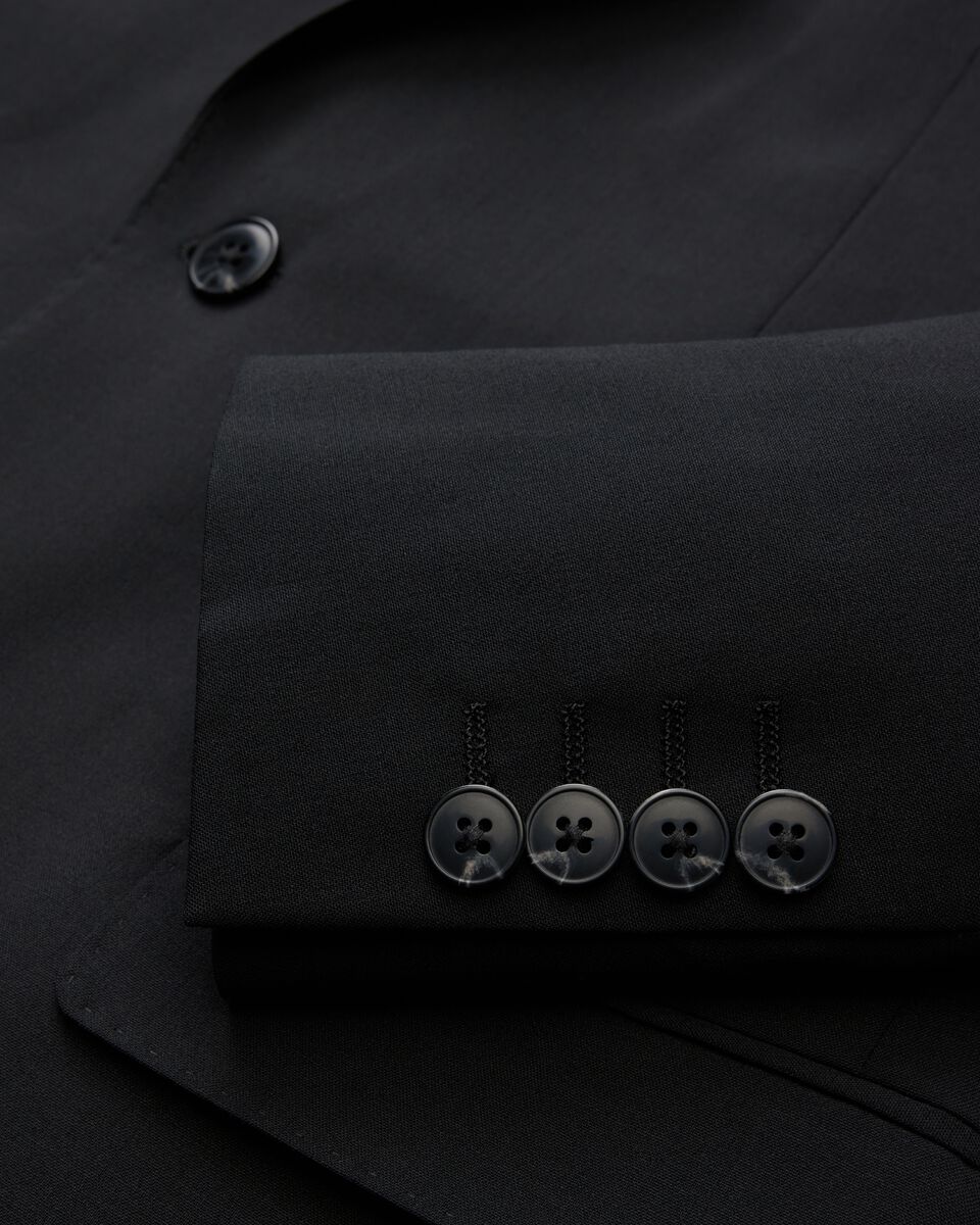 Wool Blend Regular Stretch Premium Tailored Jacket, Black Wool Blend Regular Stretch Premium Tailored Jacket, Black, hi-res